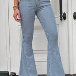 Blue & White Stripe Flares-Western Culture Leather