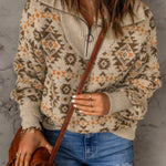 Khaki Aztec Knitted Jumper-Western Culture Leather