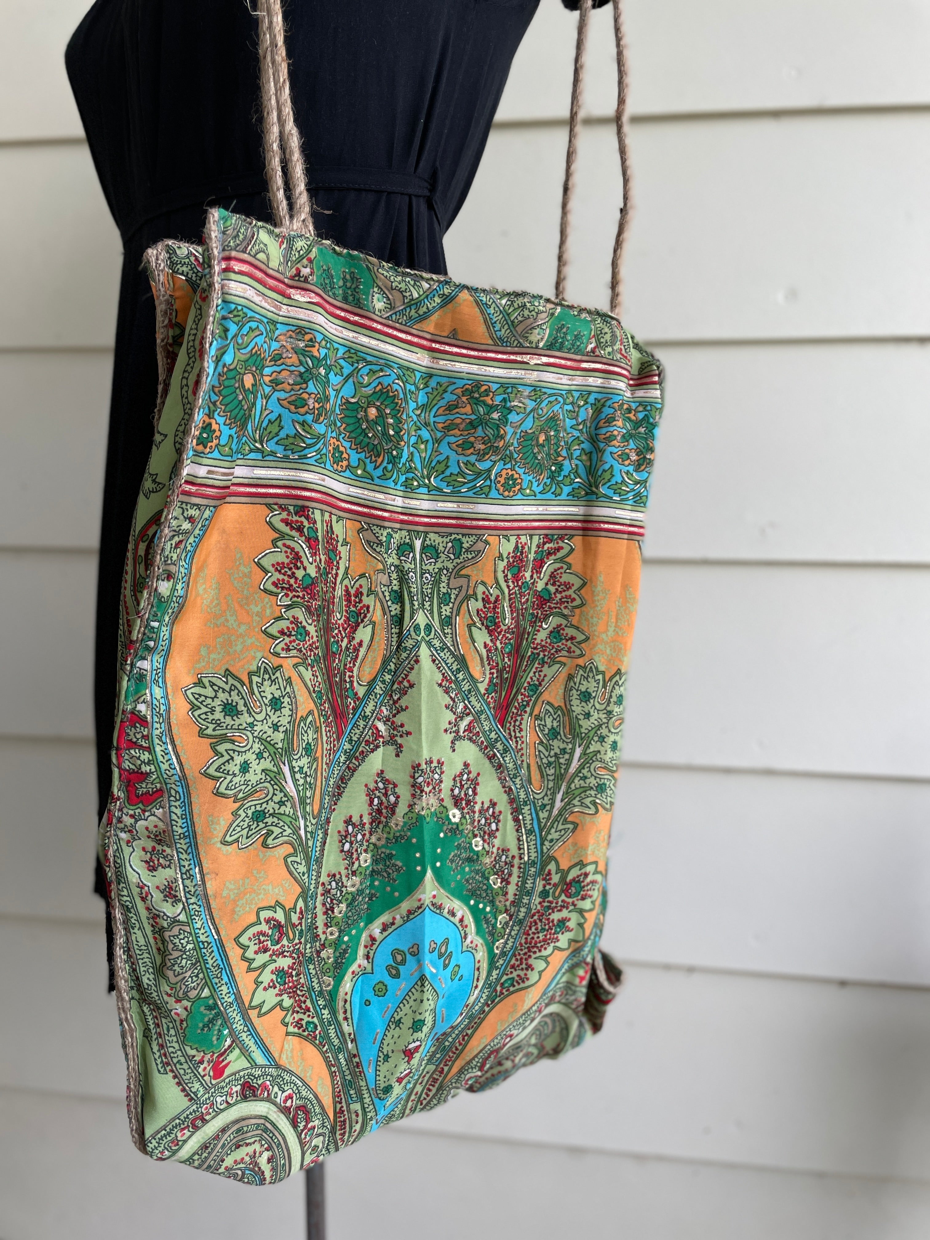 Silk & Viscose Jute tote-Western Culture Leather