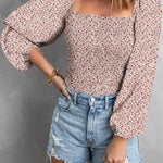 Floral Smocked Top-Western Culture Leather
