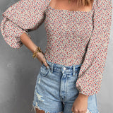 Floral Smocked Top-Western Culture Leather