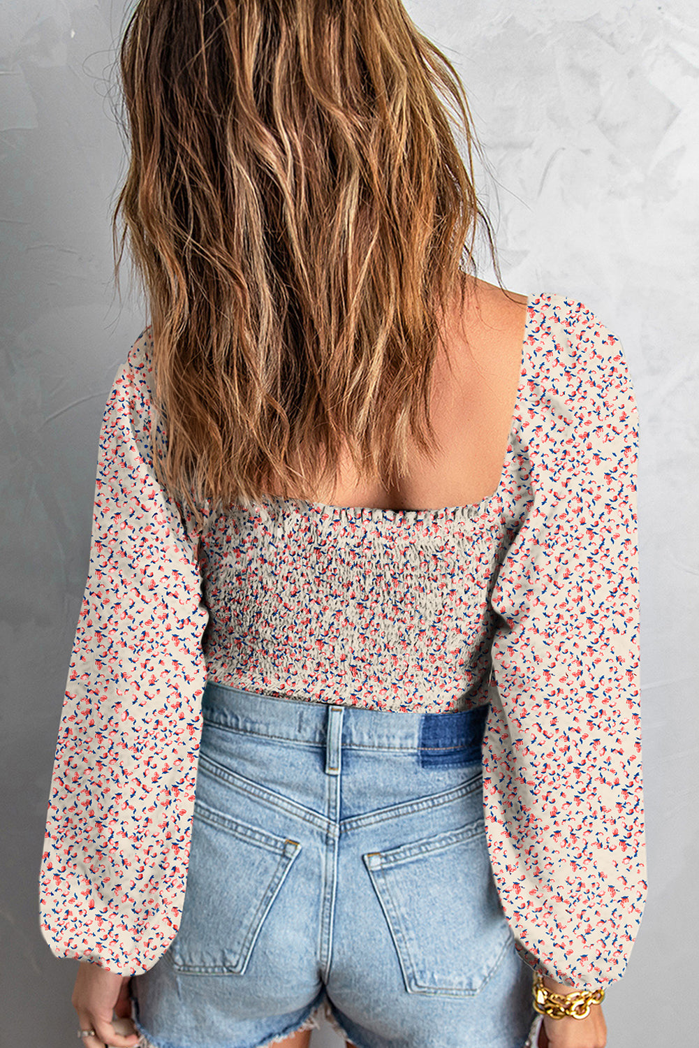 Floral Smocked Top-Western Culture Leather