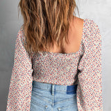 Floral Smocked Top-Western Culture Leather