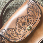 Vintage inspired Hand tooled leather hang bag-Western Culture Leather