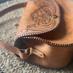 Vintage inspired Hand tooled leather hang bag-Western Culture Leather