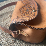 Vintage inspired Hand tooled leather hang bag-Western Culture Leather