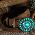 Turquoise Buckle Belt-Western Culture Leather
