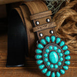 Turquoise Buckle Belt-Western Culture Leather