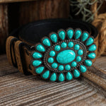 Turquoise Buckle Belt-Western Culture Leather