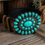 Turquoise Buckle Belt-Western Culture Leather