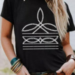 Boot Stitch Graphic T-Shirt-Western Culture Leather