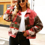 Dark Pink Aztec Jacket-Western Culture Leather