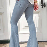 Blue & White Stripe Flares-Western Culture Leather