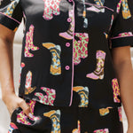 Cowgirl Boot Print Pyjamas-Western Culture Leather