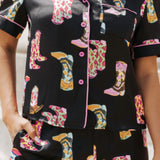 Cowgirl Boot Print Pyjamas-Western Culture Leather