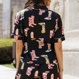 Cowgirl Boot Print Pyjamas-Western Culture Leather