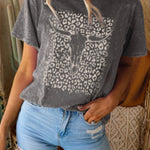 Leopard Skull Graphic Printed T Shirt-Western Culture Leather