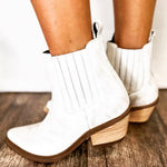 White Western Ankle Boots-Western Culture Leather