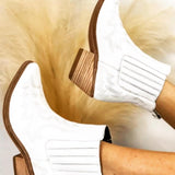 White Western Ankle Boots-Western Culture Leather