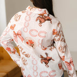 White Rodeo Print Shirt-Western Culture Leather