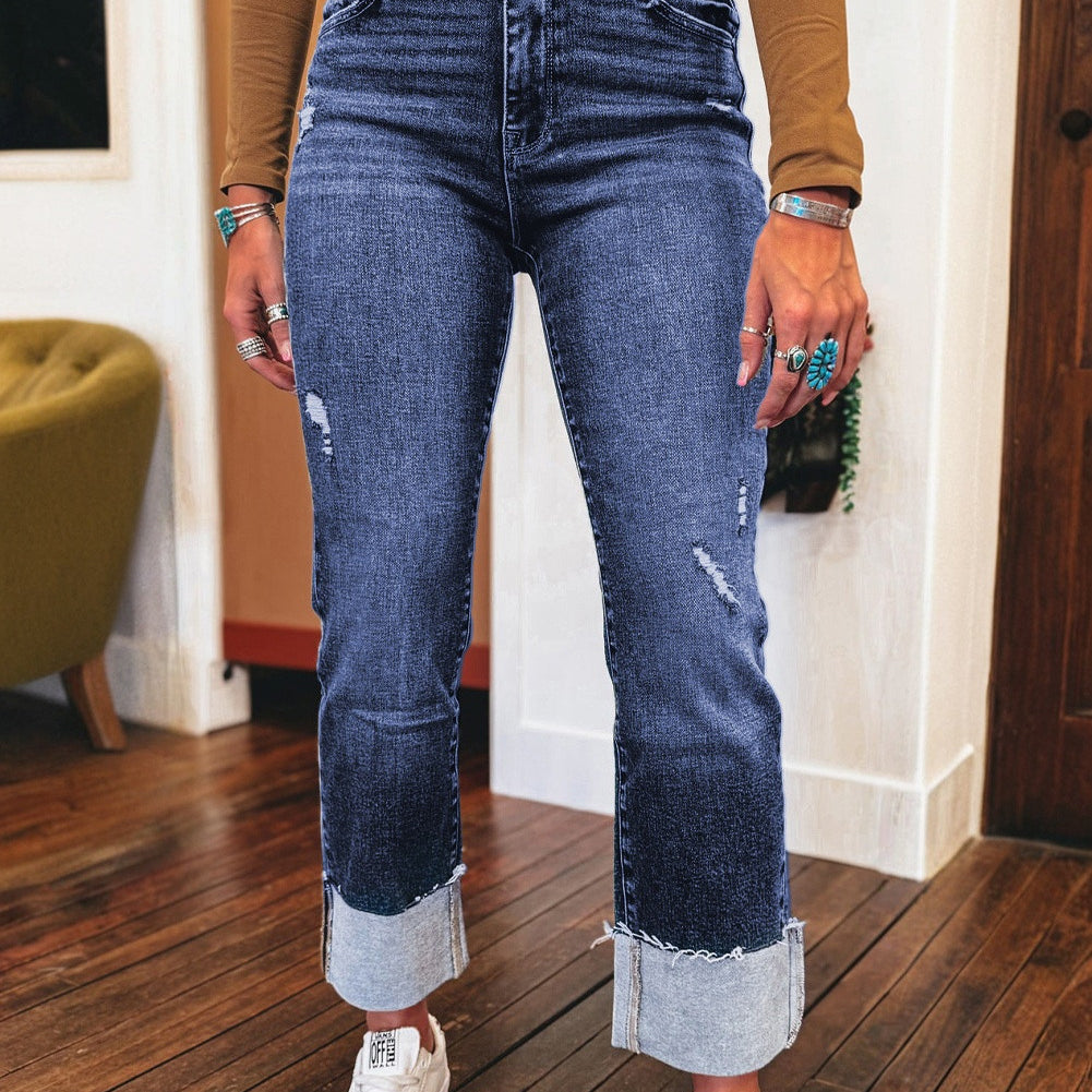 Ladies Cuff Jeans-Western Culture Leather