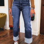 Ladies Cuff Jeans-Western Culture Leather