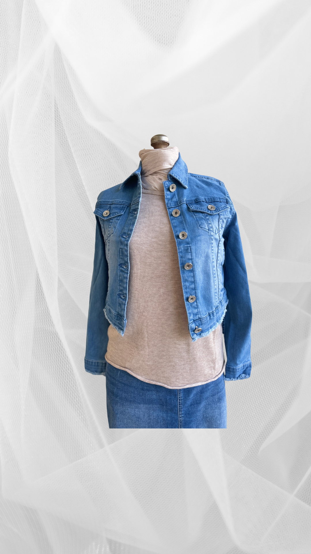 Crop Denim Jacket-Western Culture Leather