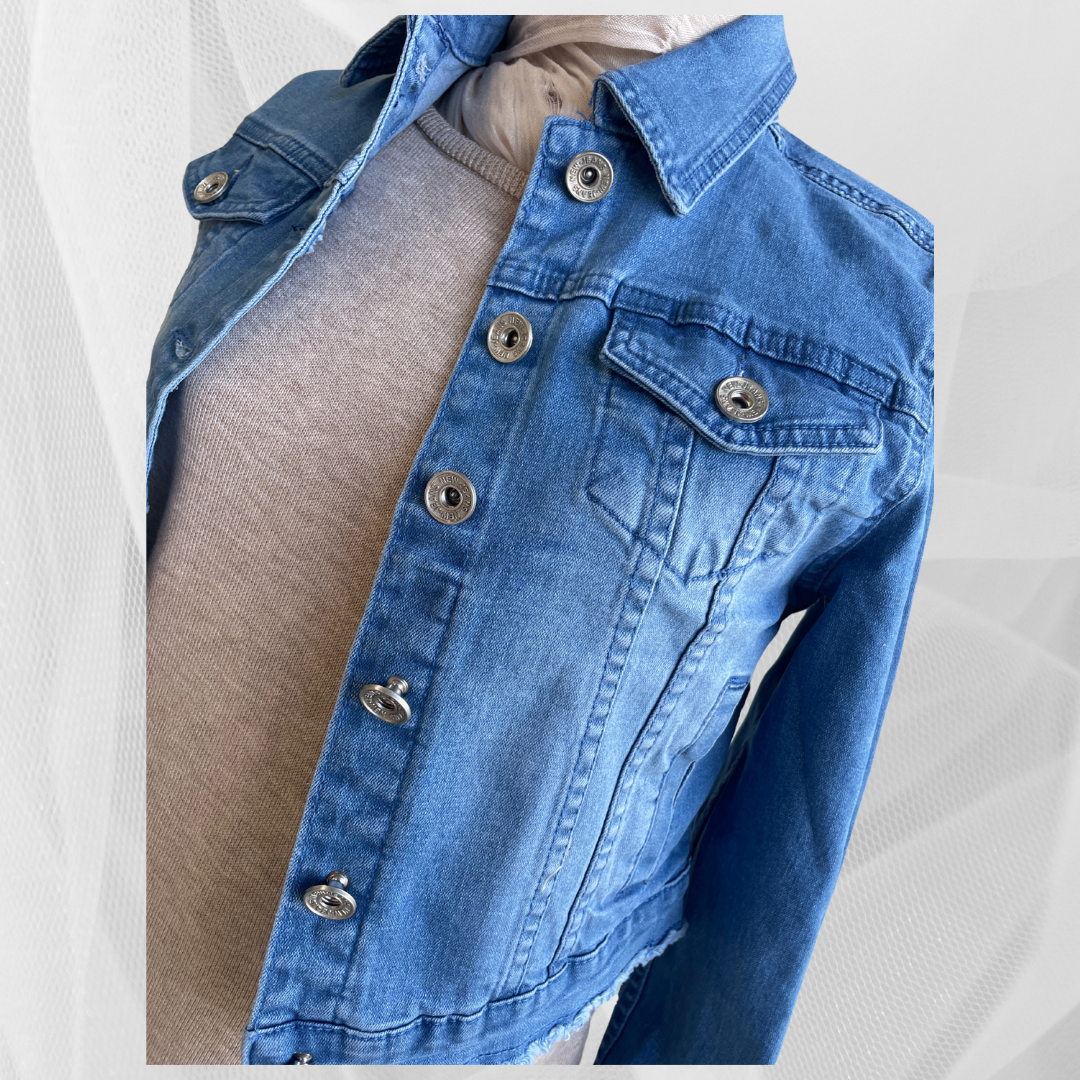 Crop Denim Jacket-Western Culture Leather