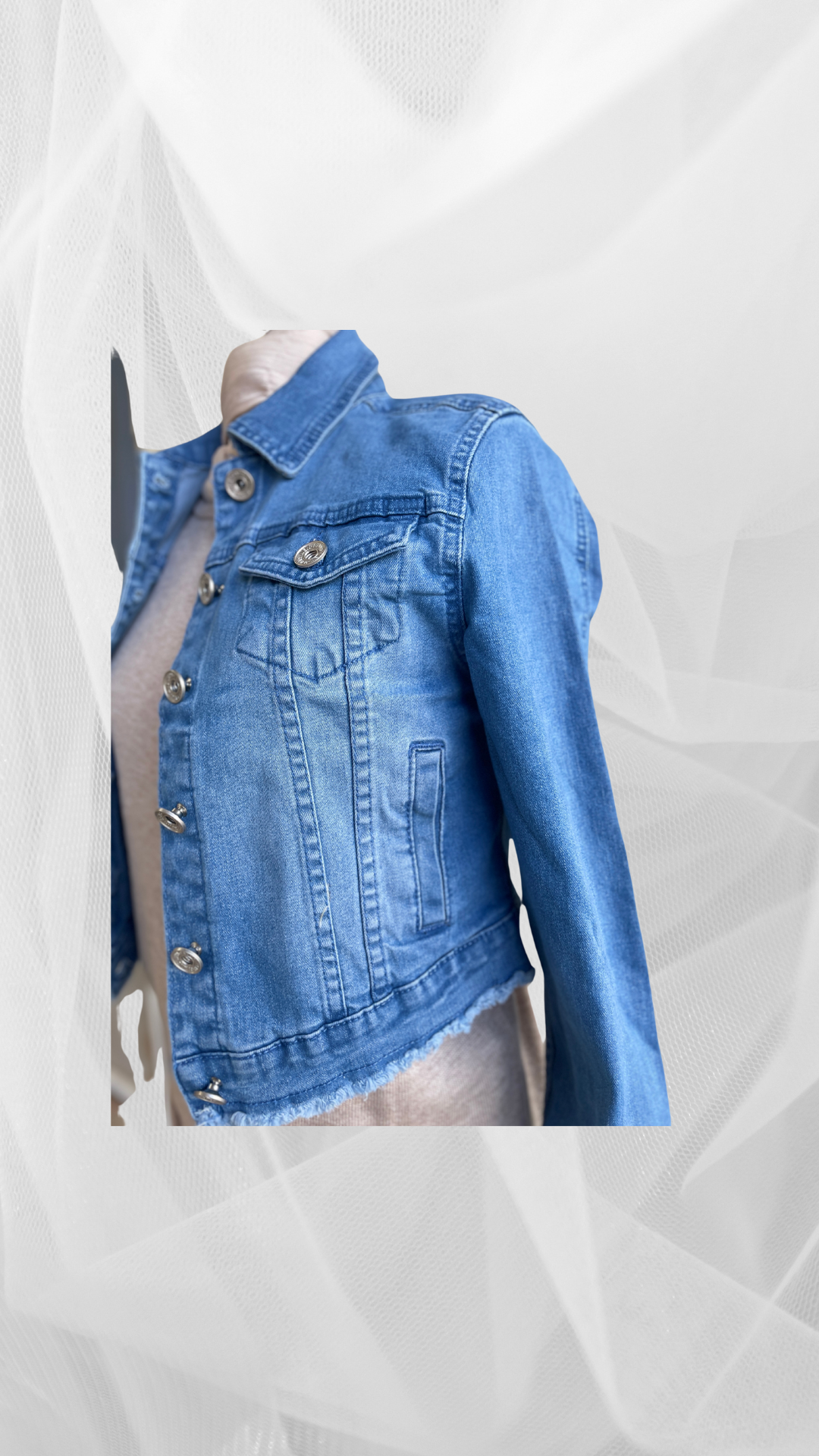 Crop Denim Jacket-Western Culture Leather
