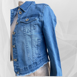 Crop Denim Jacket-Western Culture Leather