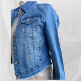 Crop Denim Jacket-Western Culture Leather