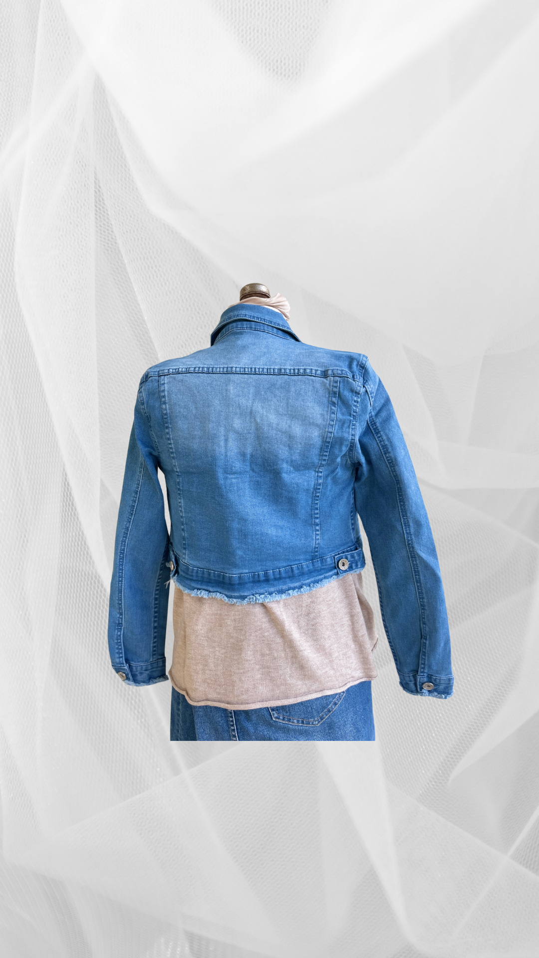 Crop Denim Jacket-Western Culture Leather