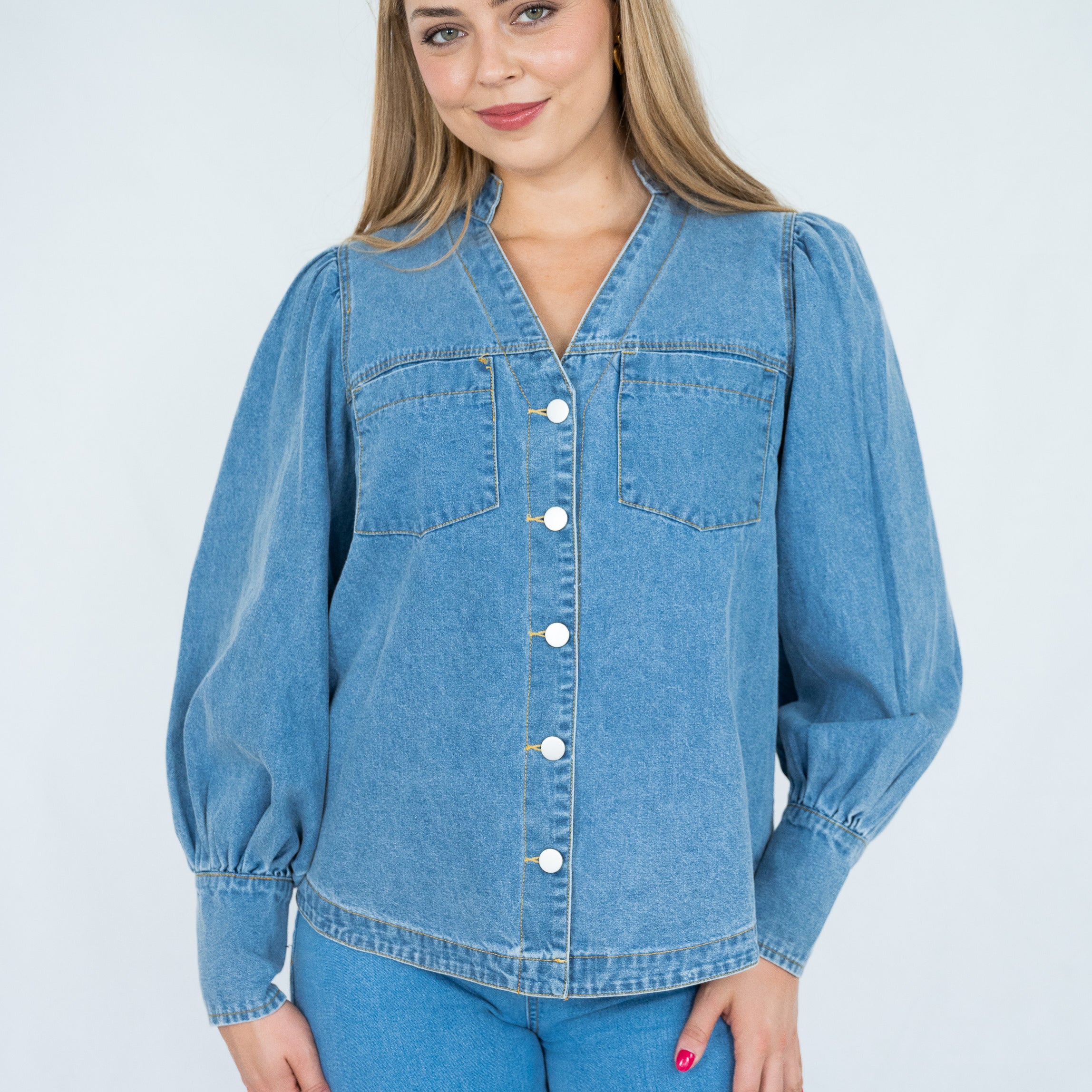 Denim Blouse-Western Culture Leather