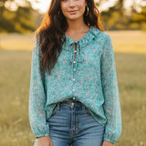 Florence Blue Floral Blouse