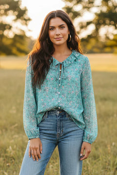 Florence Blue Floral Blouse
