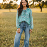 Florence Blue Floral Blouse