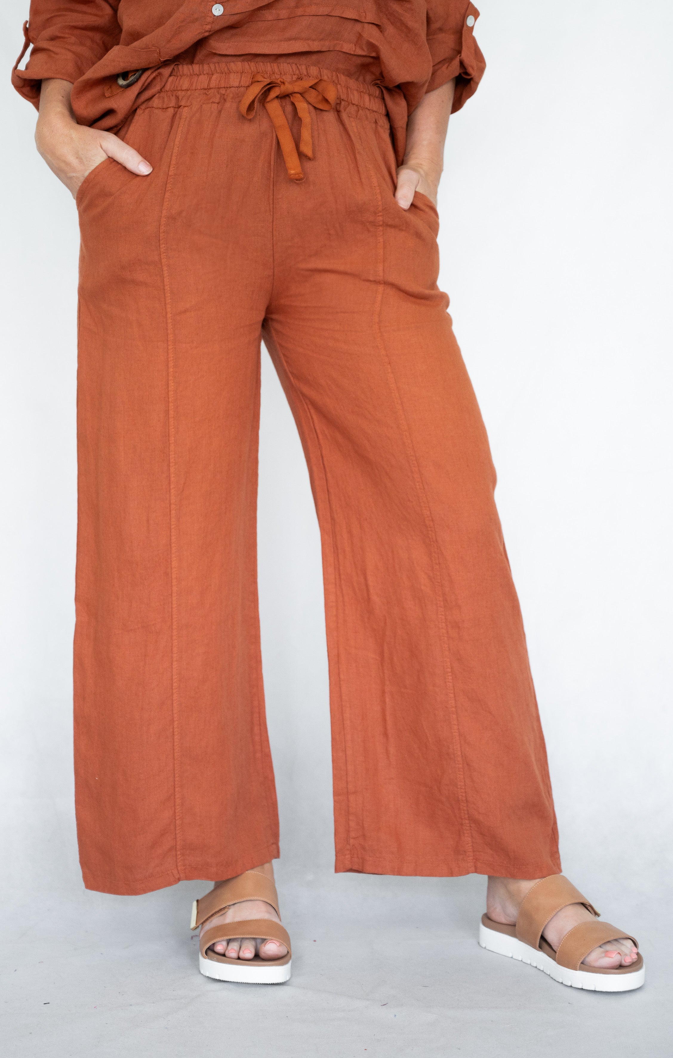 Isabella Italian Linen Pant-Western Culture Leather