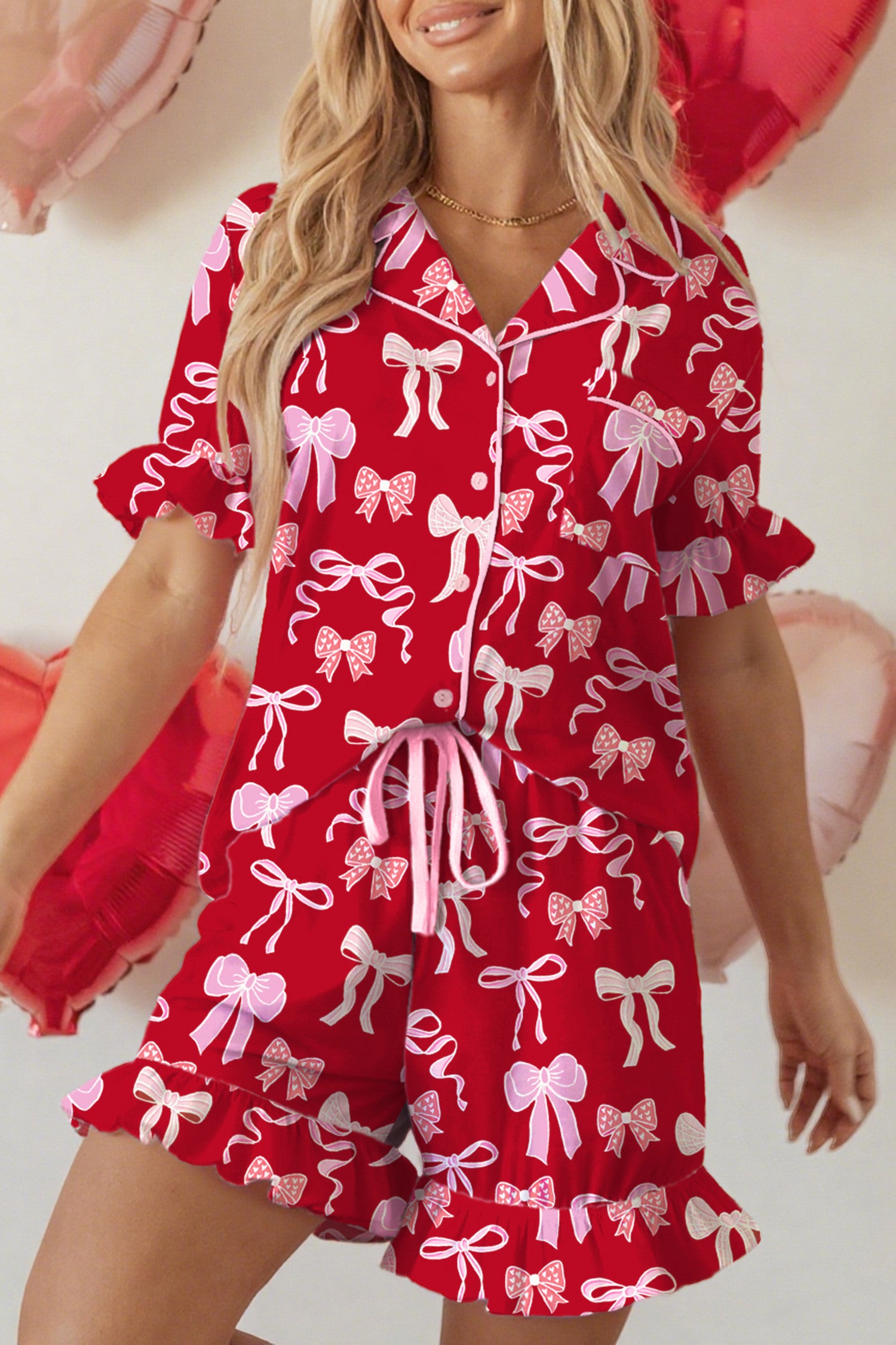 Red Bow PJ Set-Western Culture Leather