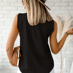 Black V Neck Singlet Top-Western Culture Leather