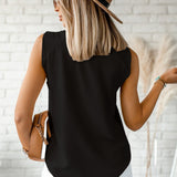 Black V Neck Singlet Top-Western Culture Leather