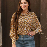 Sage Medalion Blouse