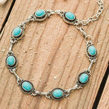 Turquoise Anklet-Western Culture Leather