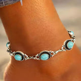 Turquoise Anklet-Western Culture Leather