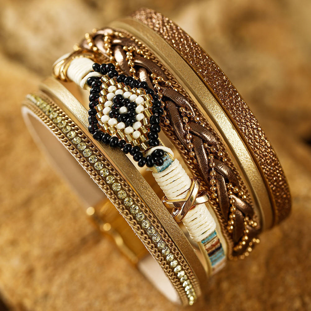 Bronze Layer Bracelt-Western Culture Leather