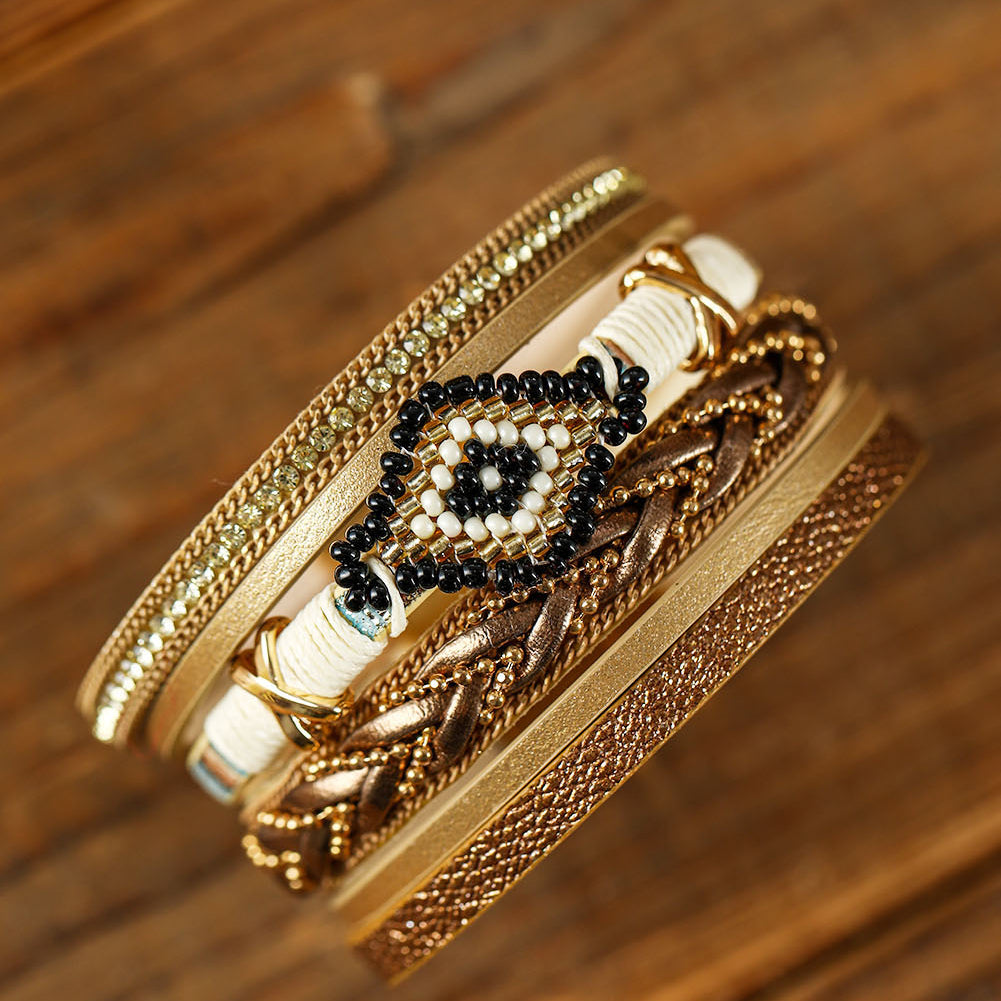 Bronze Layer Bracelt-Western Culture Leather