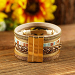 Bronze Layer Bracelt-Western Culture Leather