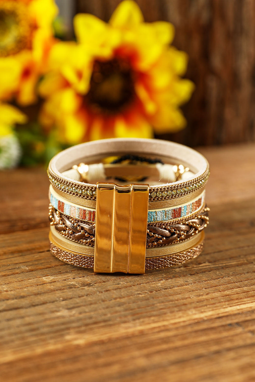 Bronze Layer Bracelt-Western Culture Leather
