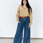 Ladies Gingham & Lace blouse-Western Culture Leather