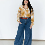 Ladies Gingham & Lace blouse-Western Culture Leather