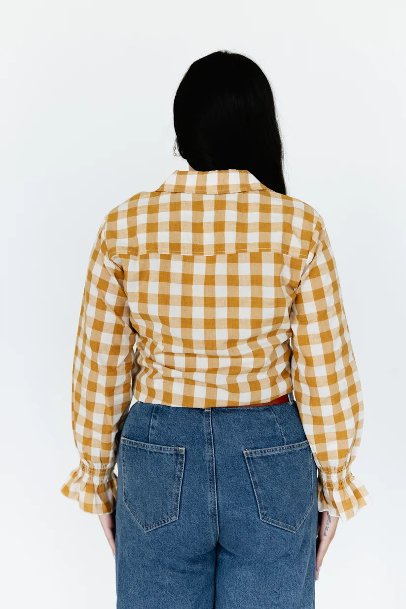 Ladies Gingham & Lace blouse-Western Culture Leather